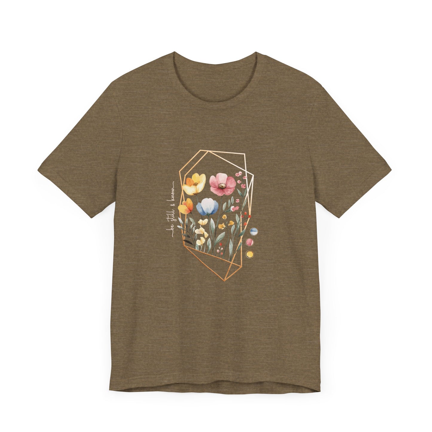 Be Still and Know Shirt, Psalm 46:10 Christian Tee, Watercolor Floral Faith Shirt, Soft Unisex Fit, Calm Scripture Gift, XS-4XL