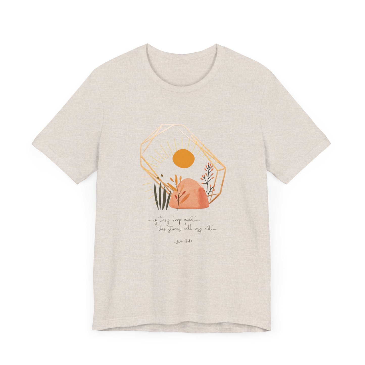 Christian T-Shirt - 'The Stones Will Cry Out' Luke 19:40 - Urban Faith Graphic Tee Boho - Modern Bible Verse Shirt for Women