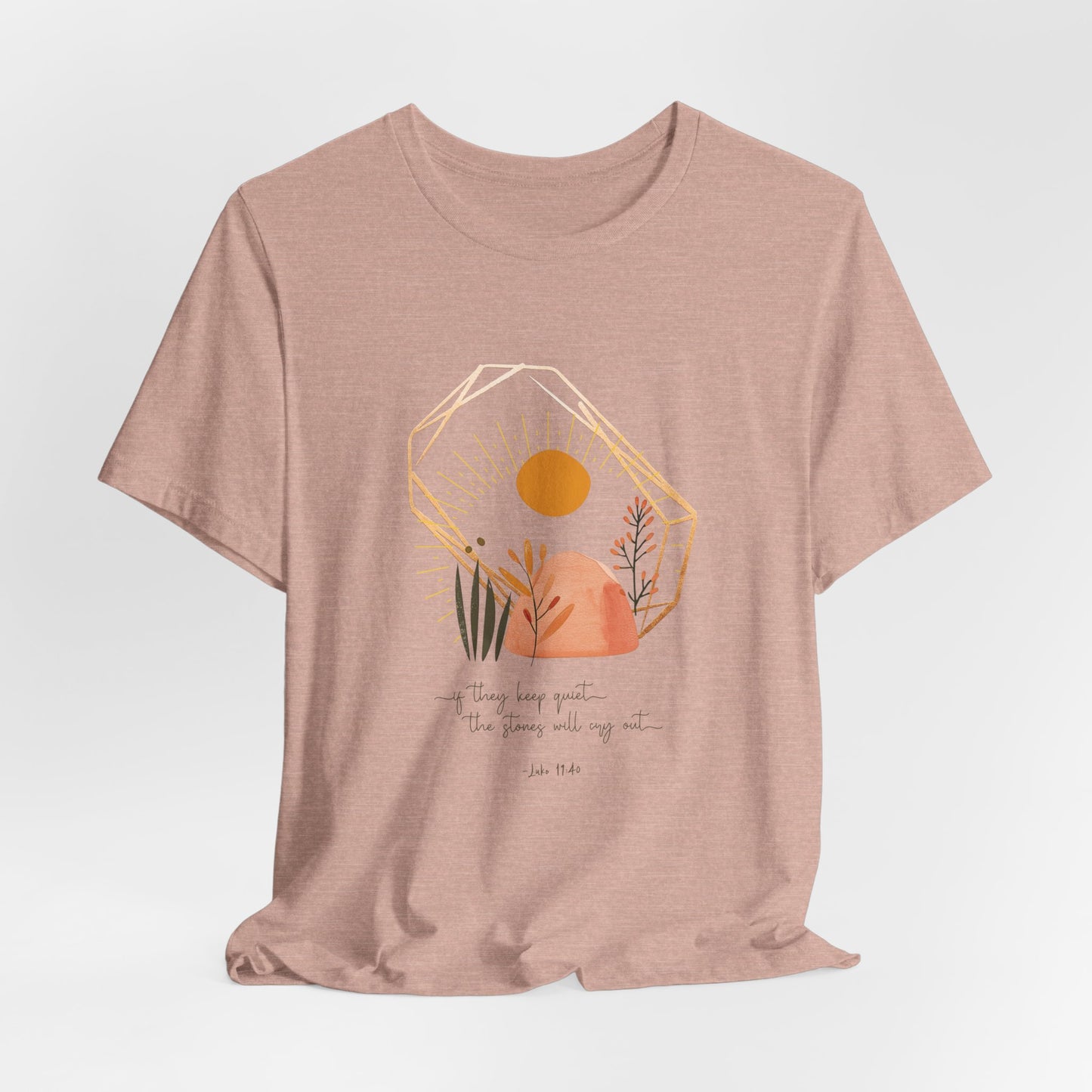 Christian T-Shirt - 'The Stones Will Cry Out' Luke 19:40 - Urban Faith Graphic Tee Boho - Modern Bible Verse Shirt for Women