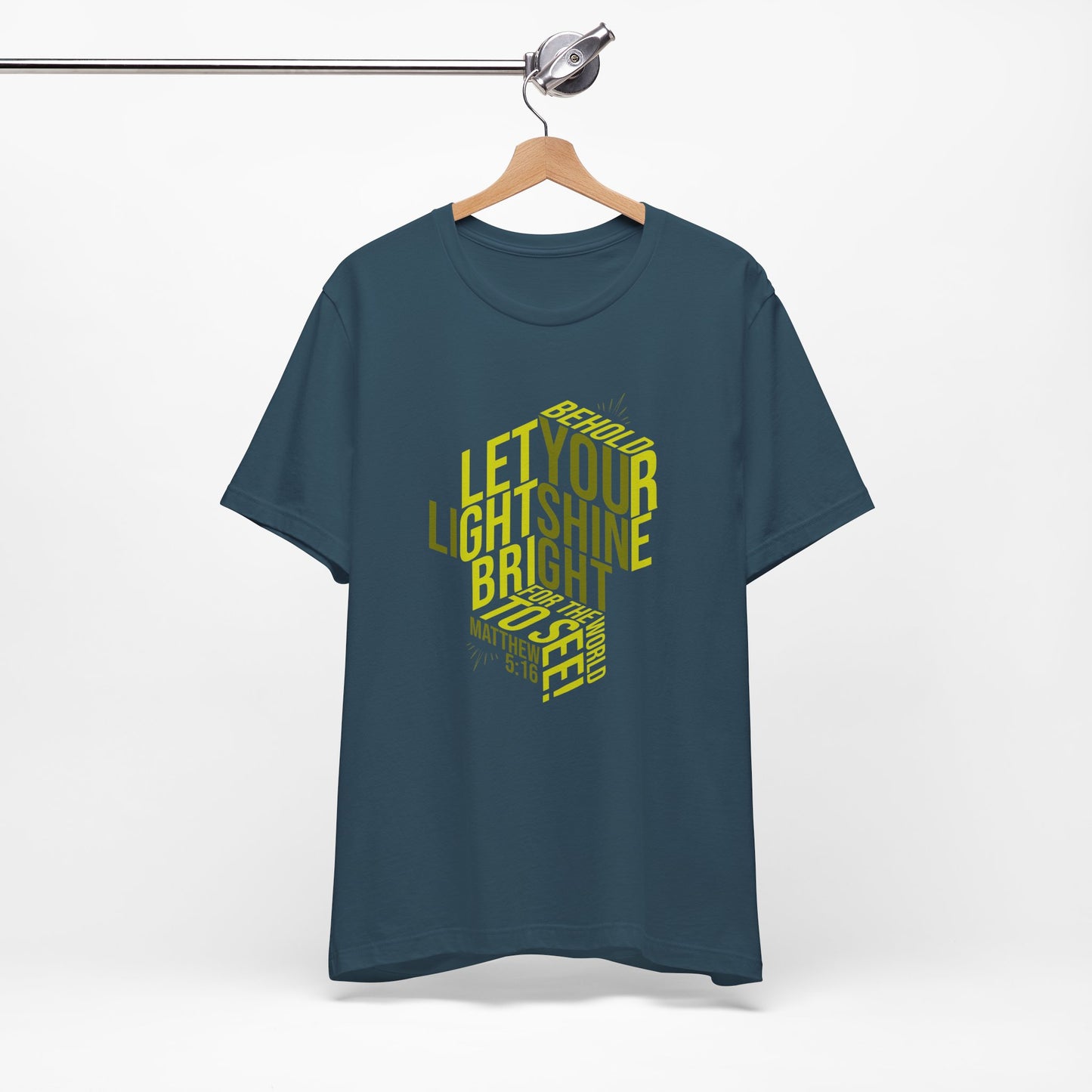 Let Your Light Shine Bright Christian T-Shirt - Matthew 5:16 Scripture Tee - Urban Faith Streetwear for Men & Women