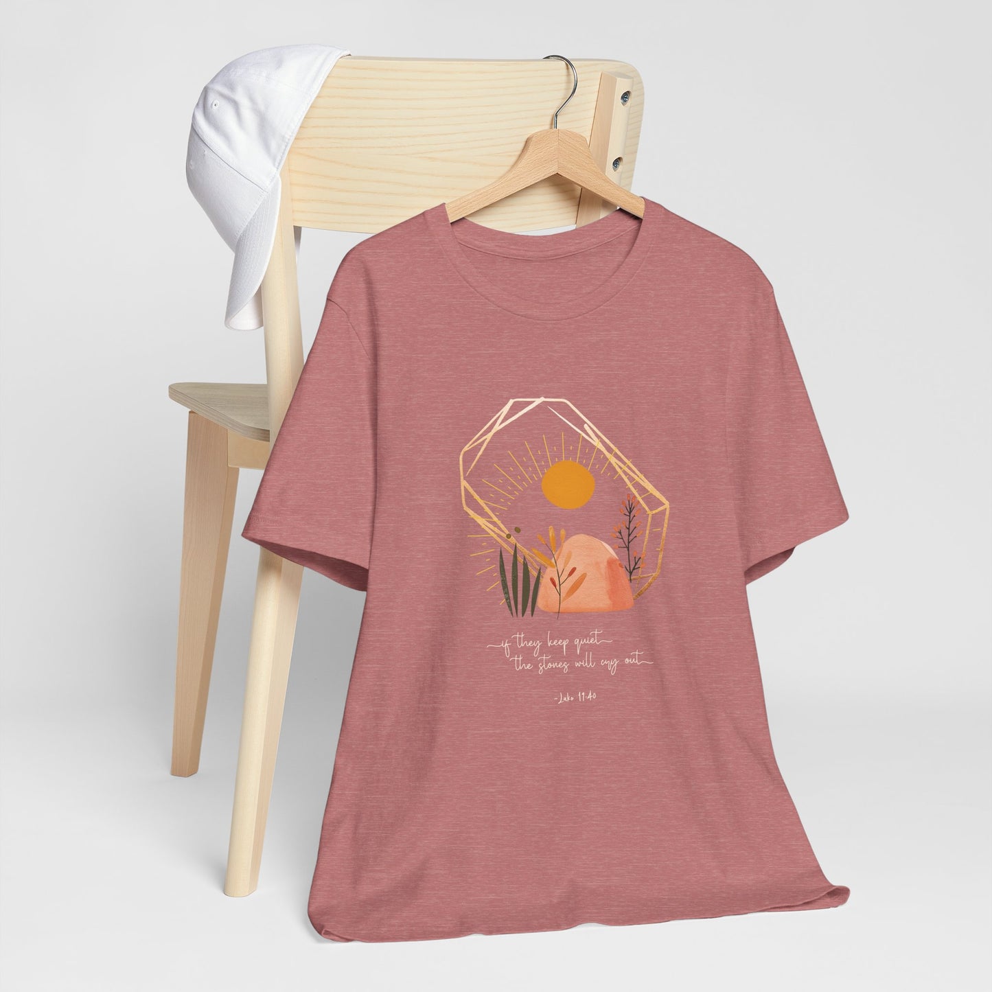 Christian T-Shirt - 'The Stones Will Cry Out' Luke 19:40 - Urban Faith Graphic Tee Boho - Modern Bible Verse Shirt for Women