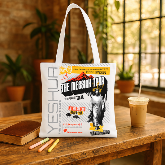 Messiah Tour Tote Bag | Yeshua Canvas Bag | Christian Bible Study Bag | Way Truth Life | Urban Faith Style | The99.ink