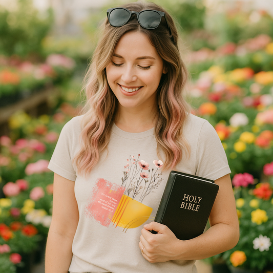 Flowers Fade Isaiah 40:8 Christian T-Shirt, Bible Verse Floral Shirt, Faith Based Gift for Women, Boho Scripture Tee