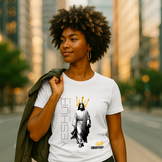 YESHUA Crown Tee - Way Truth Life Christian Shirt | Bold Jesus Graphic | Urban Faithwear | Kingdom Streetwear | The99.ink