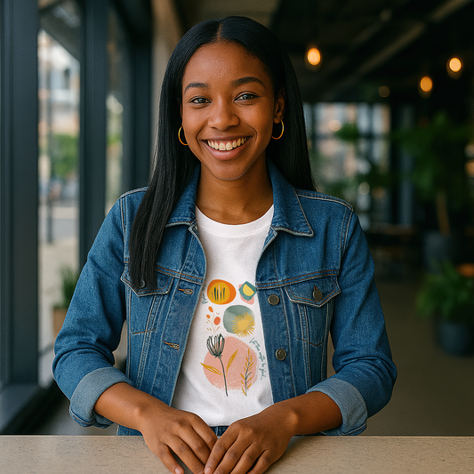 Let the Earth Be Glad Christian T-Shirt, Psalm 96:11 Abstract Floral Tee, Boho Scripture Shirt, Faith Based Gift for Women