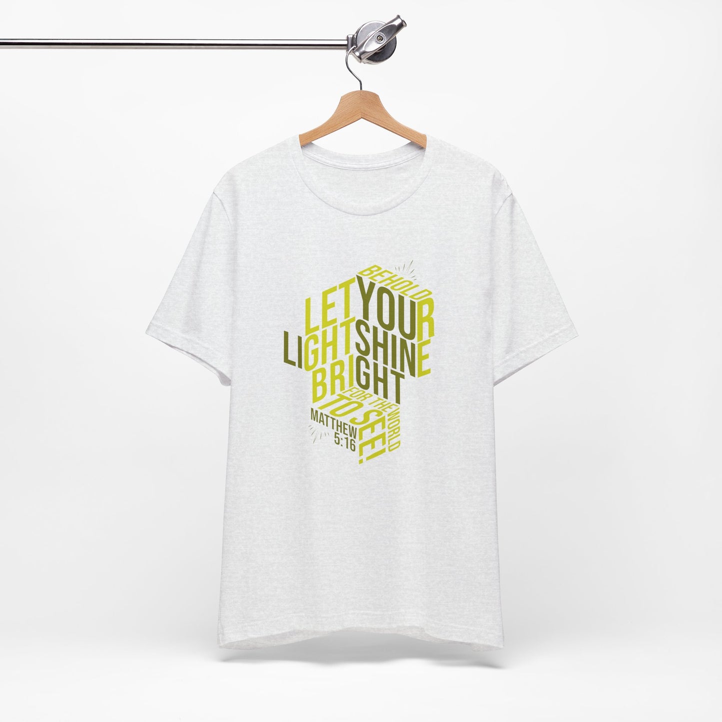 Let Your Light Shine Bright Christian T-Shirt - Matthew 5:16 Scripture Tee - Urban Faith Streetwear for Men & Women
