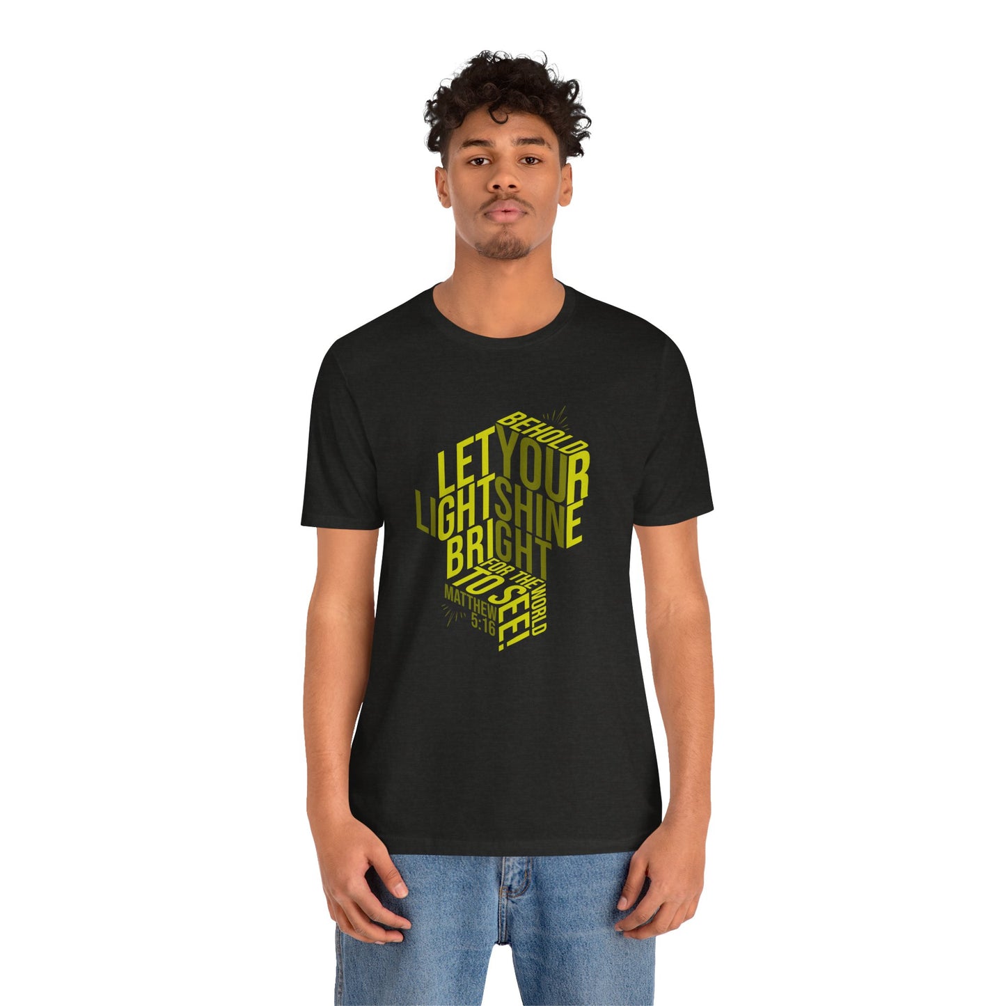 Let Your Light Shine Bright Christian T-Shirt - Matthew 5:16 Scripture Tee - Urban Faith Streetwear for Men & Women