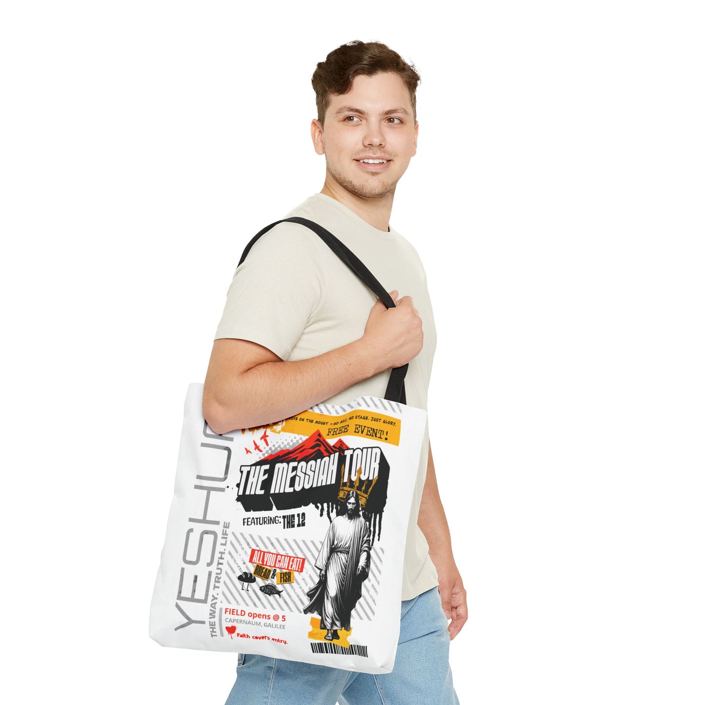 Messiah Tour Tote Bag | Yeshua Canvas Bag | Christian Bible Study Bag | Way Truth Life | Urban Faith Style | The99.ink