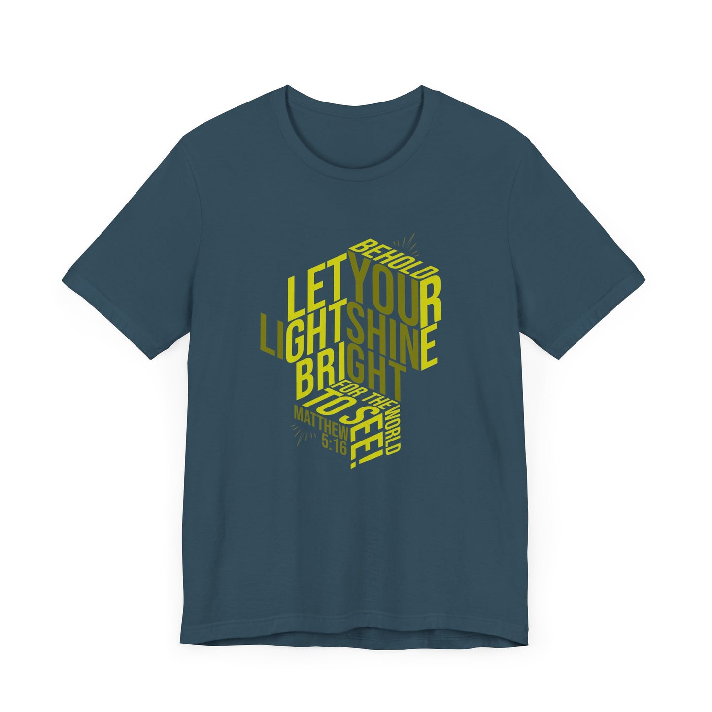 Let Your Light Shine Bright Christian T-Shirt - Matthew 5:16 Scripture Tee - Urban Faith Streetwear for Men & Women