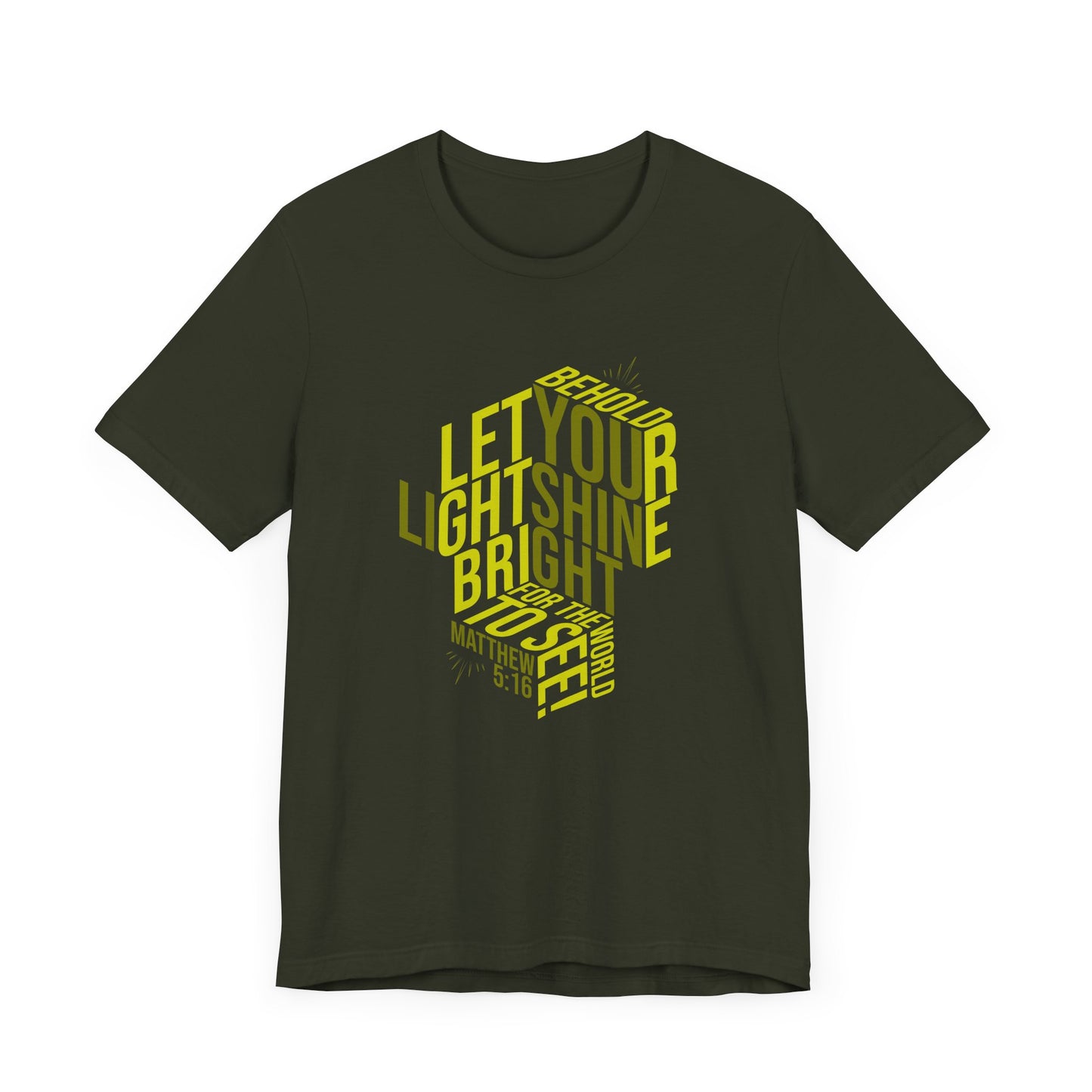 Let Your Light Shine Bright Christian T-Shirt - Matthew 5:16 Scripture Tee - Urban Faith Streetwear for Men & Women